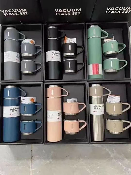 حافظة حرارة 500ml مع 3 فناجين