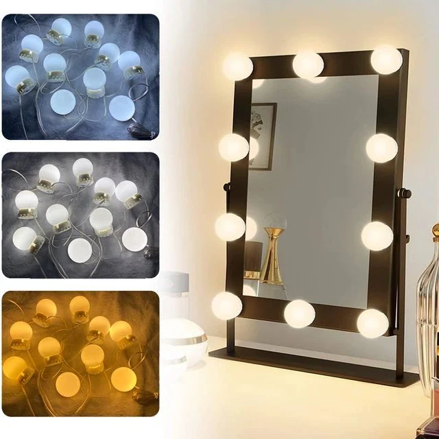 حبل لمبات رينغ لايت لإضاءة المرايا 10 لمبات - مصغرة 3