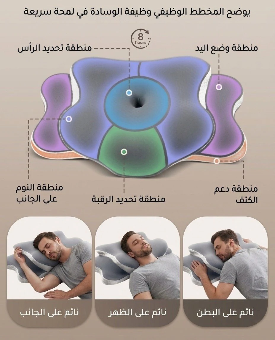 مخدة الفراشة الطبية ميموري فوم لدعم الرقبة - مصغرة 6