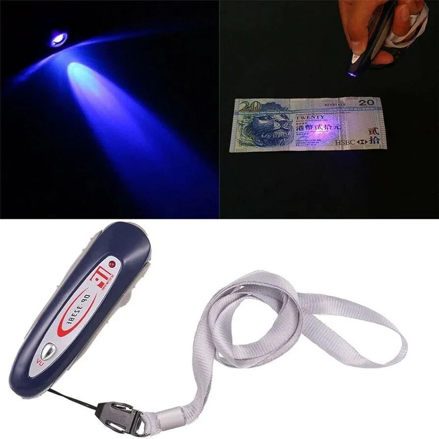 كاشف العملات المحمول 2 في 1 مع إضاءة UV